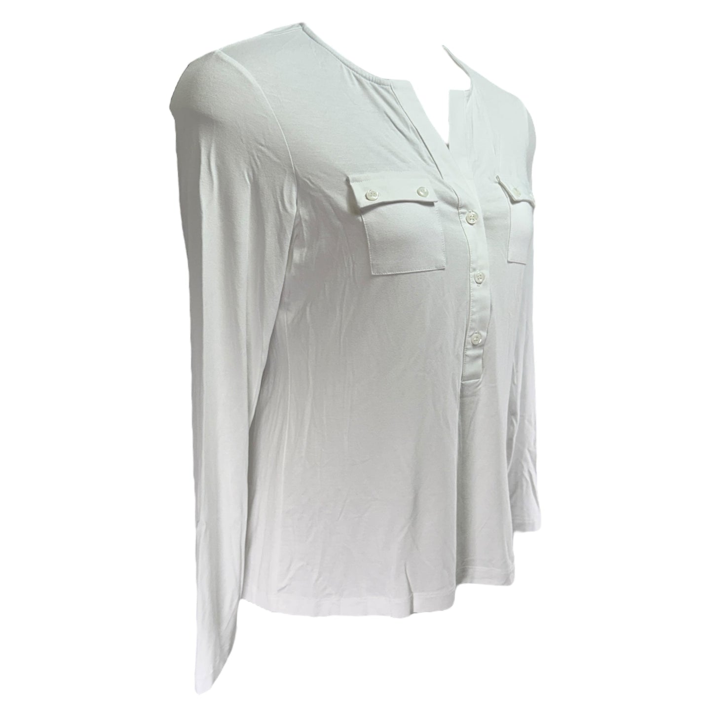 Calista Roll Up Henley Top By Anatomie In White, Size: M