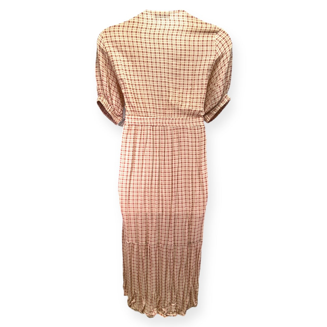 Maple Check Tie-Front Midi Dress Faithfull The Brand X Anthropologie, Size 6