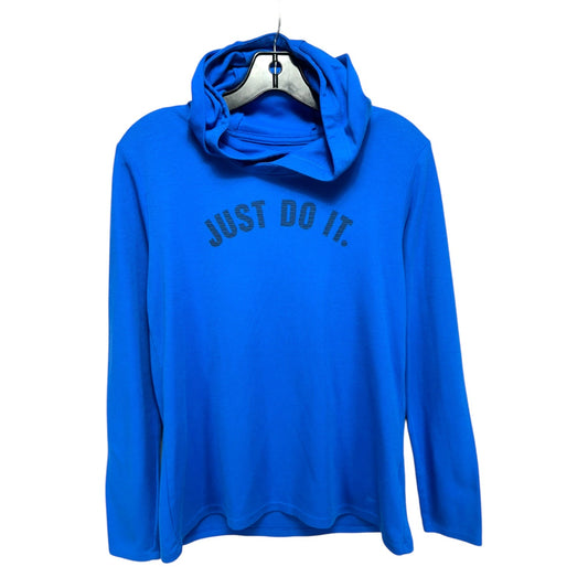 Thermal Athletic Top Long Sleeve Hoodie By Nike Apparel In Blue, Size: M