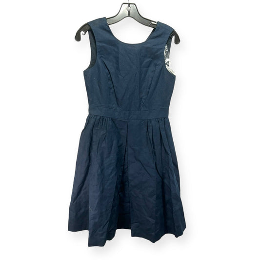 Navy Linen Fit & Flare Cut Out Back Dress Brooks Brothers, Size 2