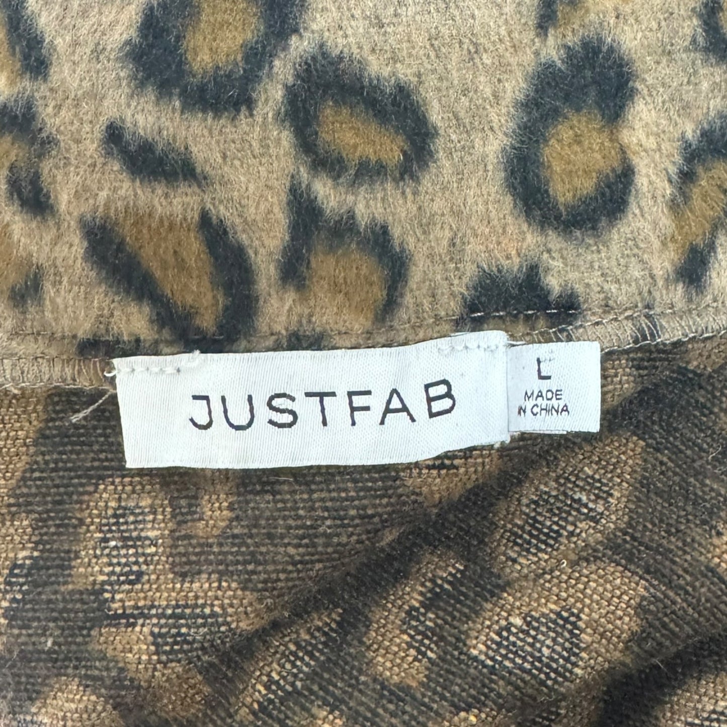 Coat Faux Fur & Sherpa By Just Fab In Leopard Print, Size: L