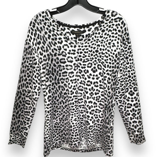 Top Long Sleeve By Donna Karan In Leopard Print, Size: S