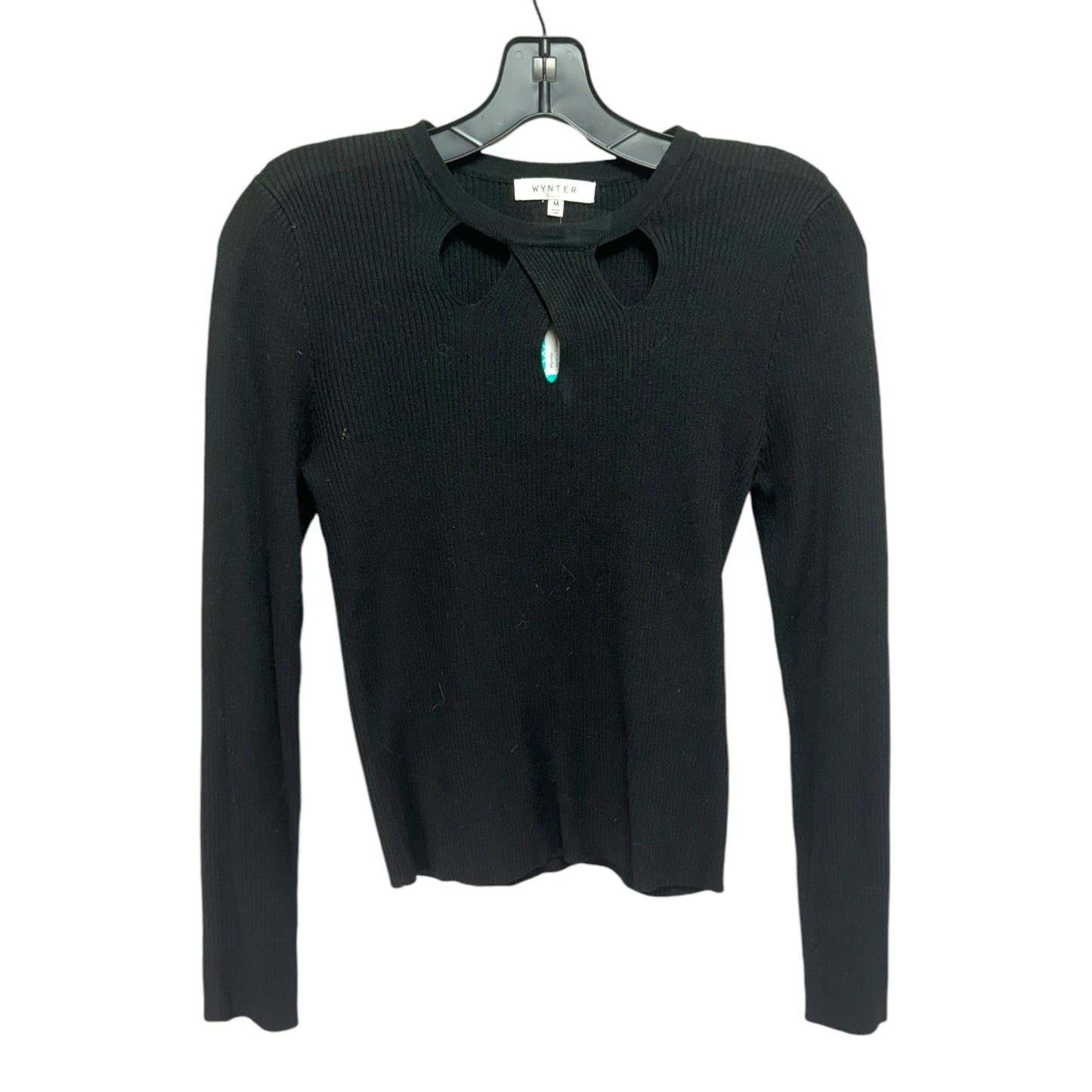 Top Long Sleeve By Wynter In Black, Size: M