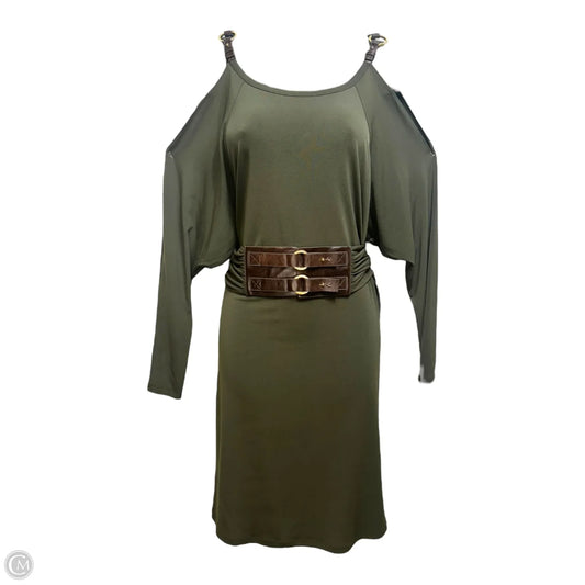 Buckle Cold Shoulder Belted Dress Designer By Michael By Michael Kors In Green, Size: S