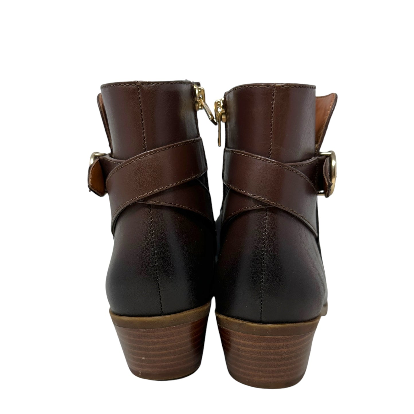 Debi Booties Designer By Coach In Walnut Brown, Size: 8