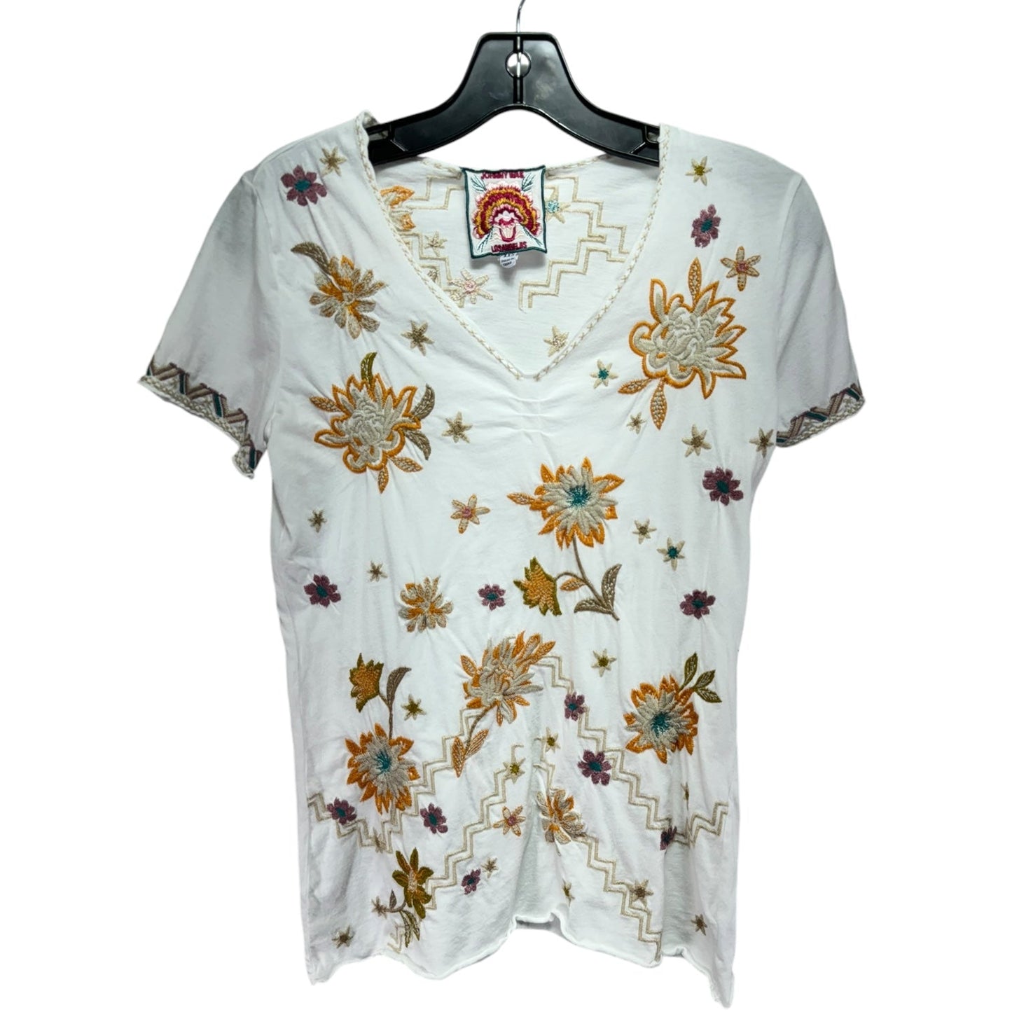 Top Short Sleeve By Johnny Was In Floral Print, Size: Xxs