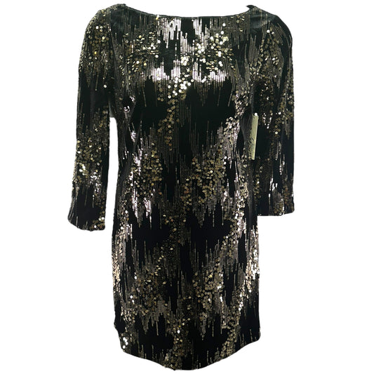 Sequined Shift Dress By Eliza J In Gold, Size: 12