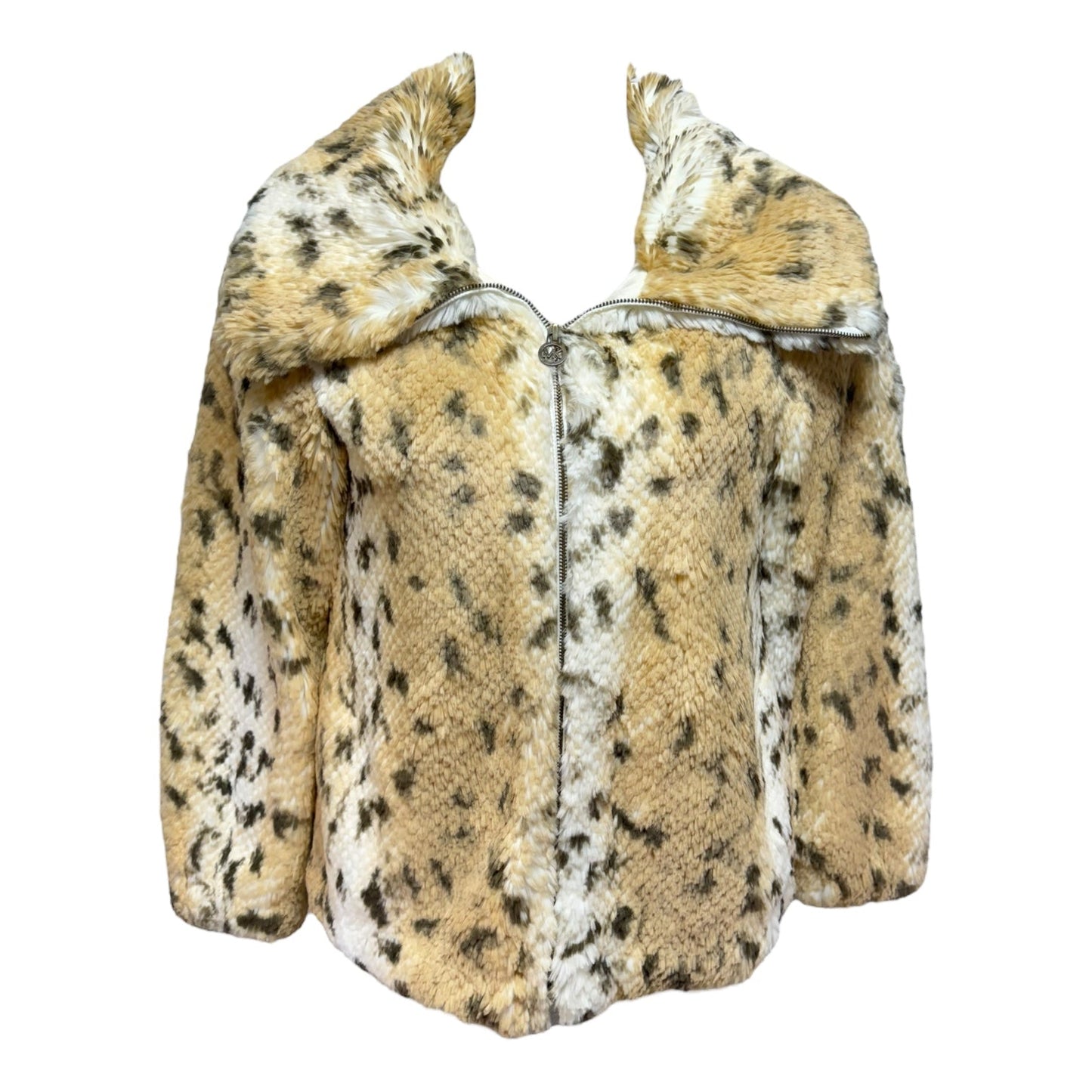 Coat Faux Fur & Sherpa By Michael By Michael Kors In Animal Print, Size: M