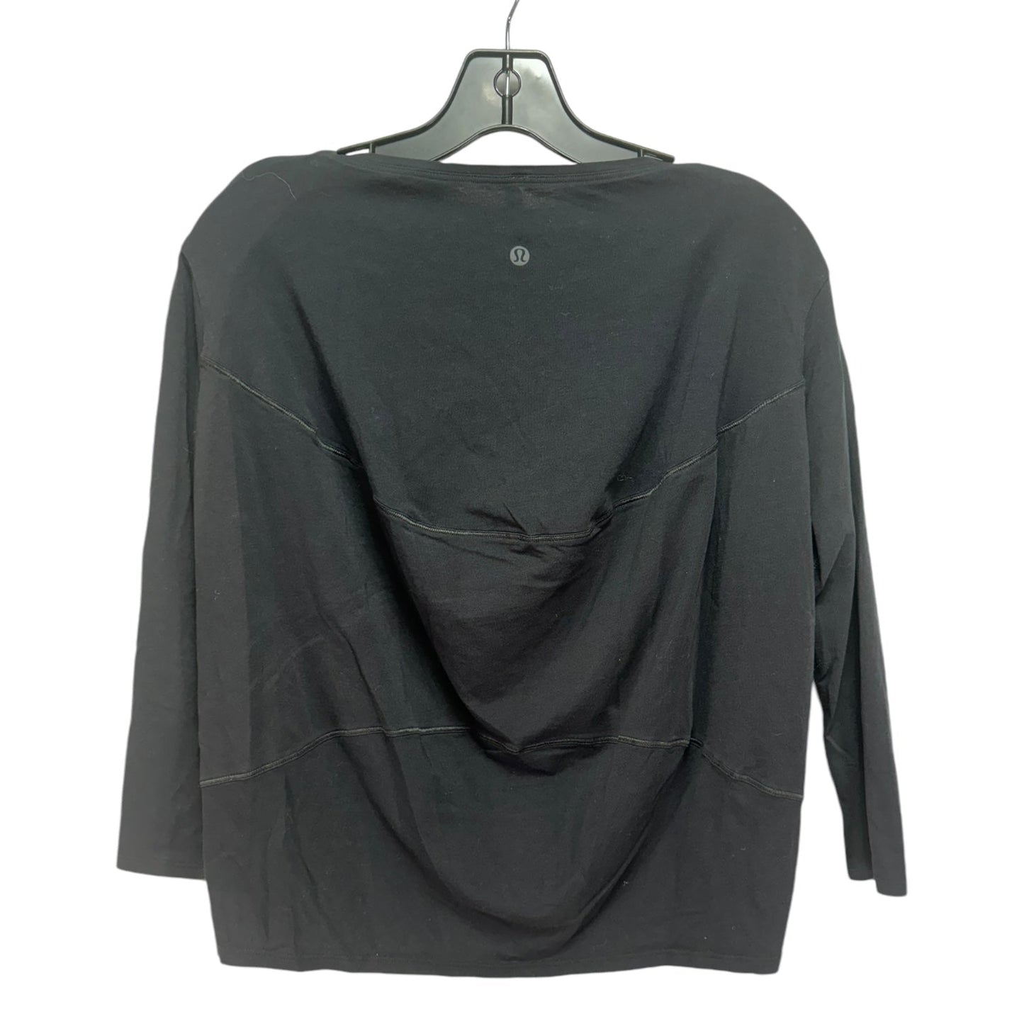 Athletic Top Long Sleeve Collar By Lululemon In Black, Size: 2