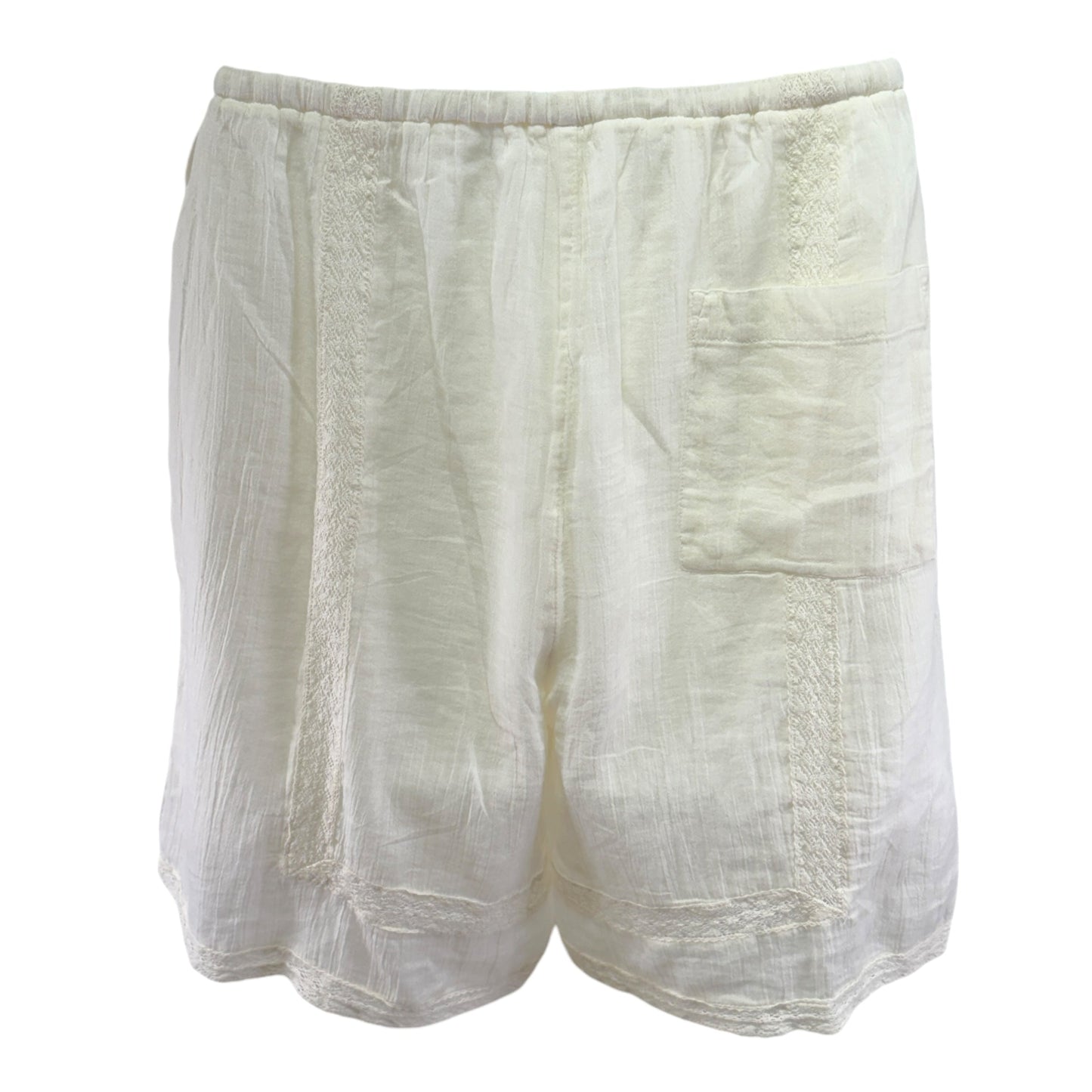 Lace Trim Drawstring Shorts By Free People In Cream, Size: S