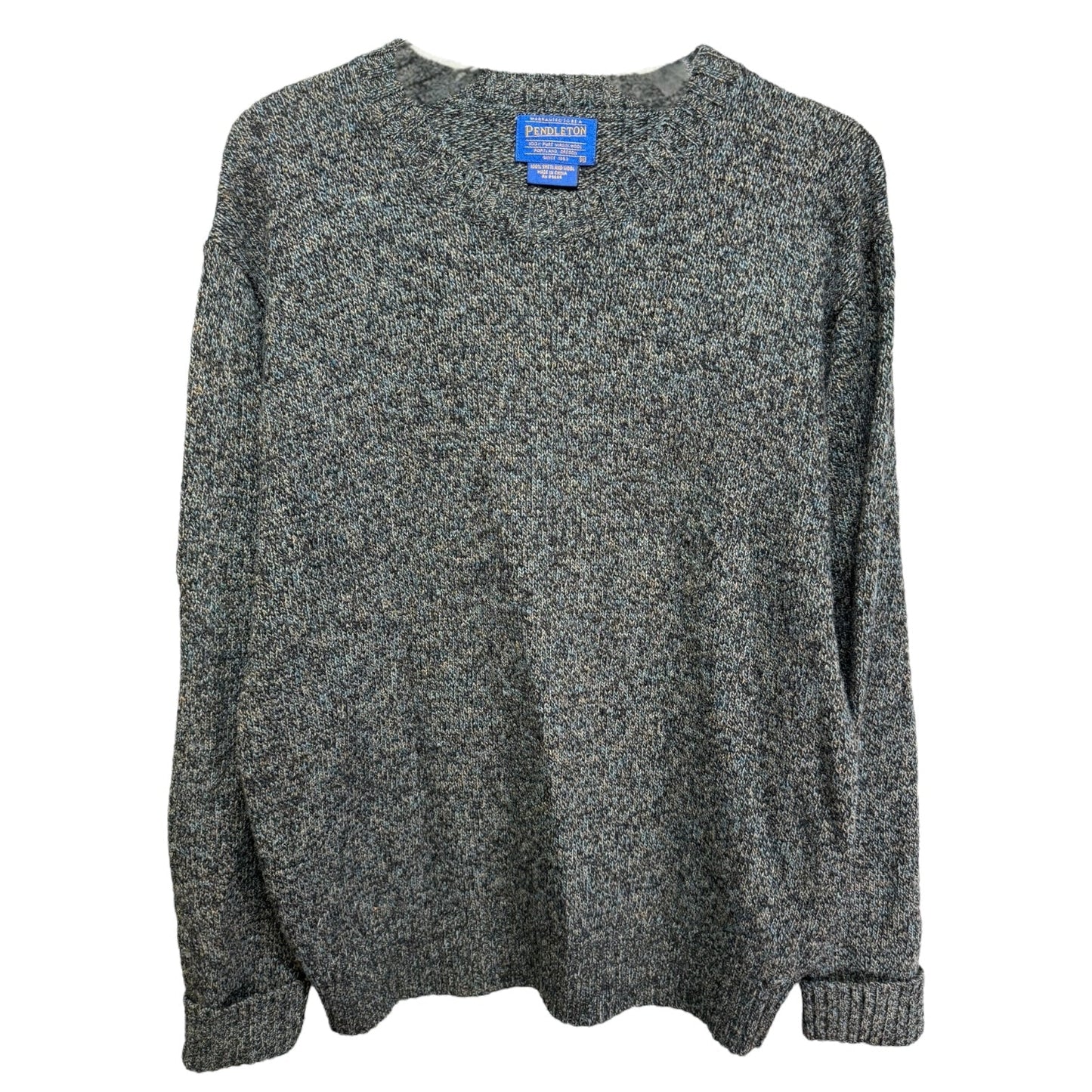 Men’s Virgin Wool V-Neck Pullover Sweater By Pendleton In Blue, Size: M