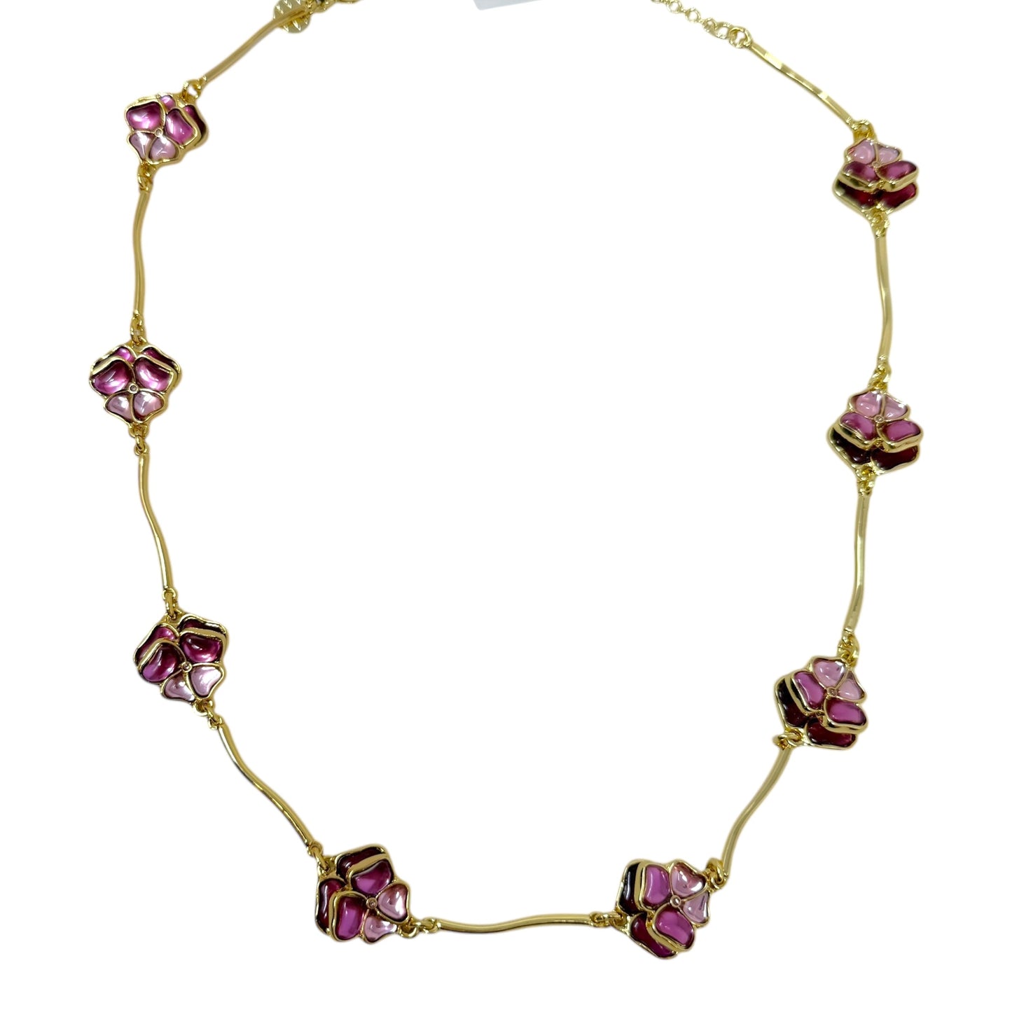 Floral Orchid Bloom/Gold Necklace By Talbots