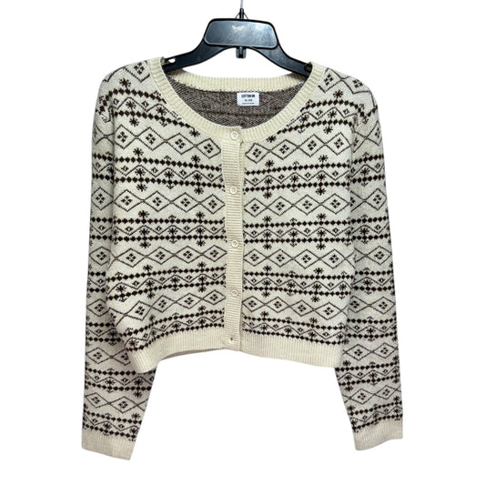 Cropped Sweater Cardigan By Cotton On In Brown, Size: Xl