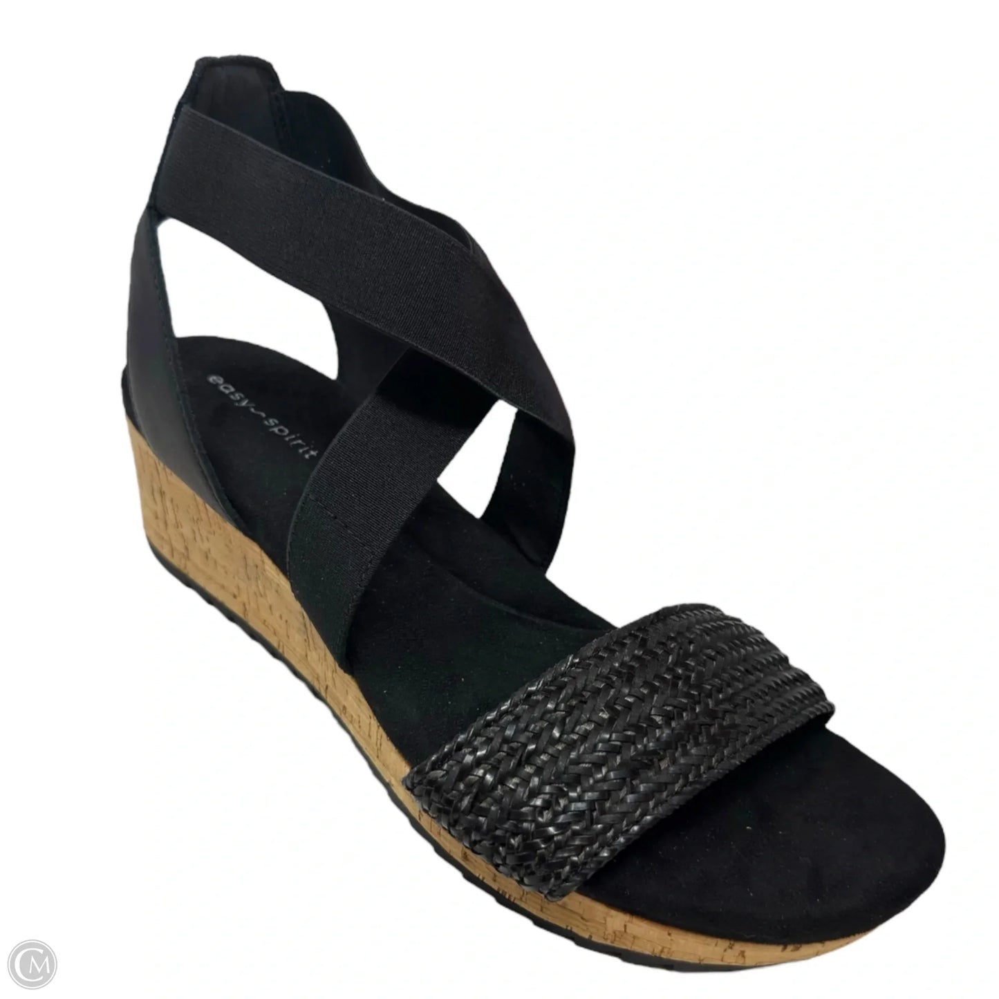 Lorena Wedge Sandals By Easy Spirit In Black, Size: 8.5
