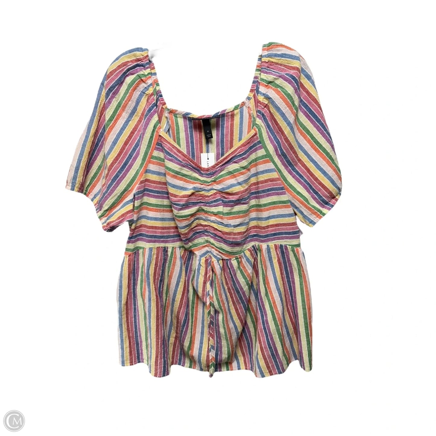 Top Short Sleeve By Lane Bryant In Striped Pattern, Size: 16