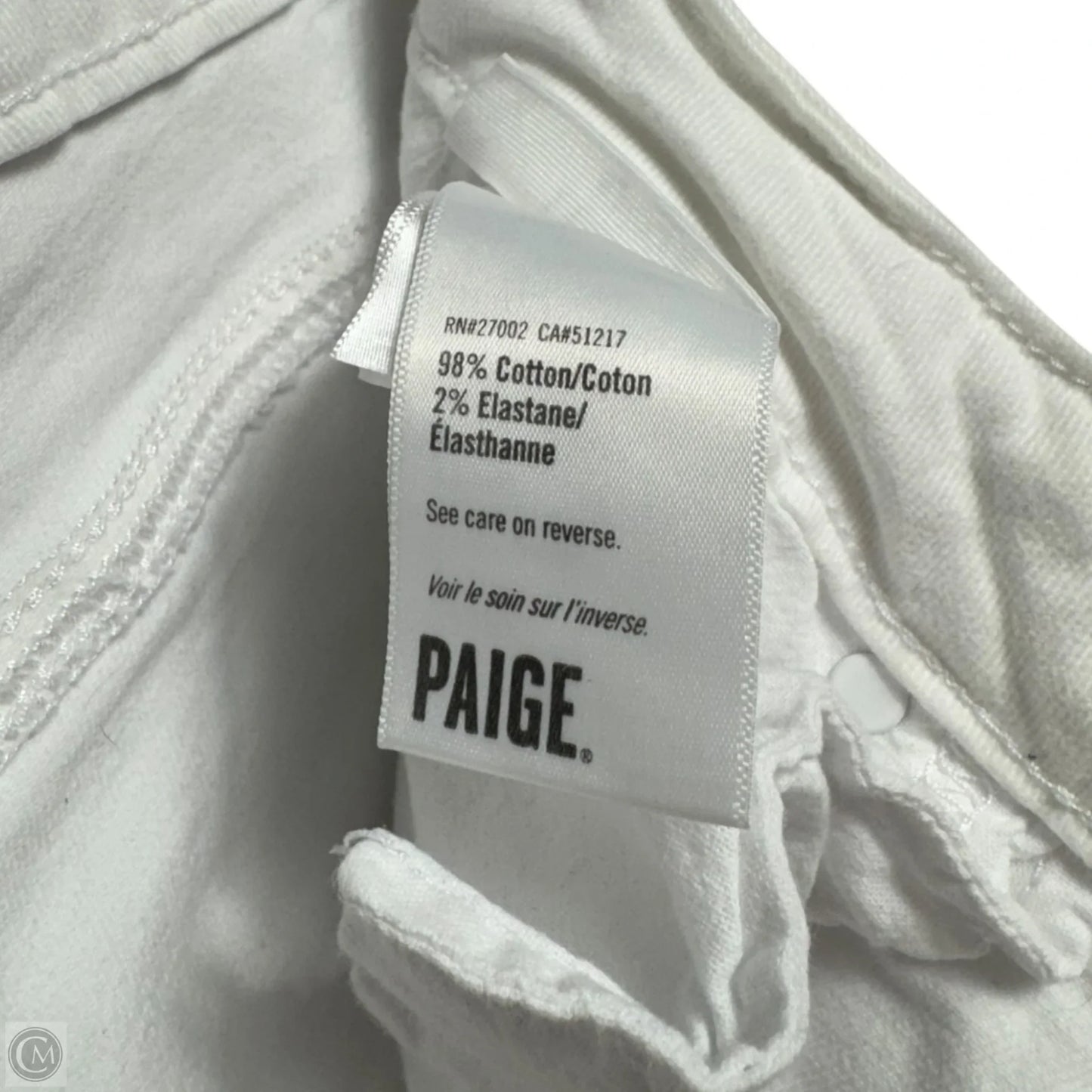 Leenah Ankle Exposed Button Fly Jeans By Paige In Crisp White Denim, Size: 8 (29)