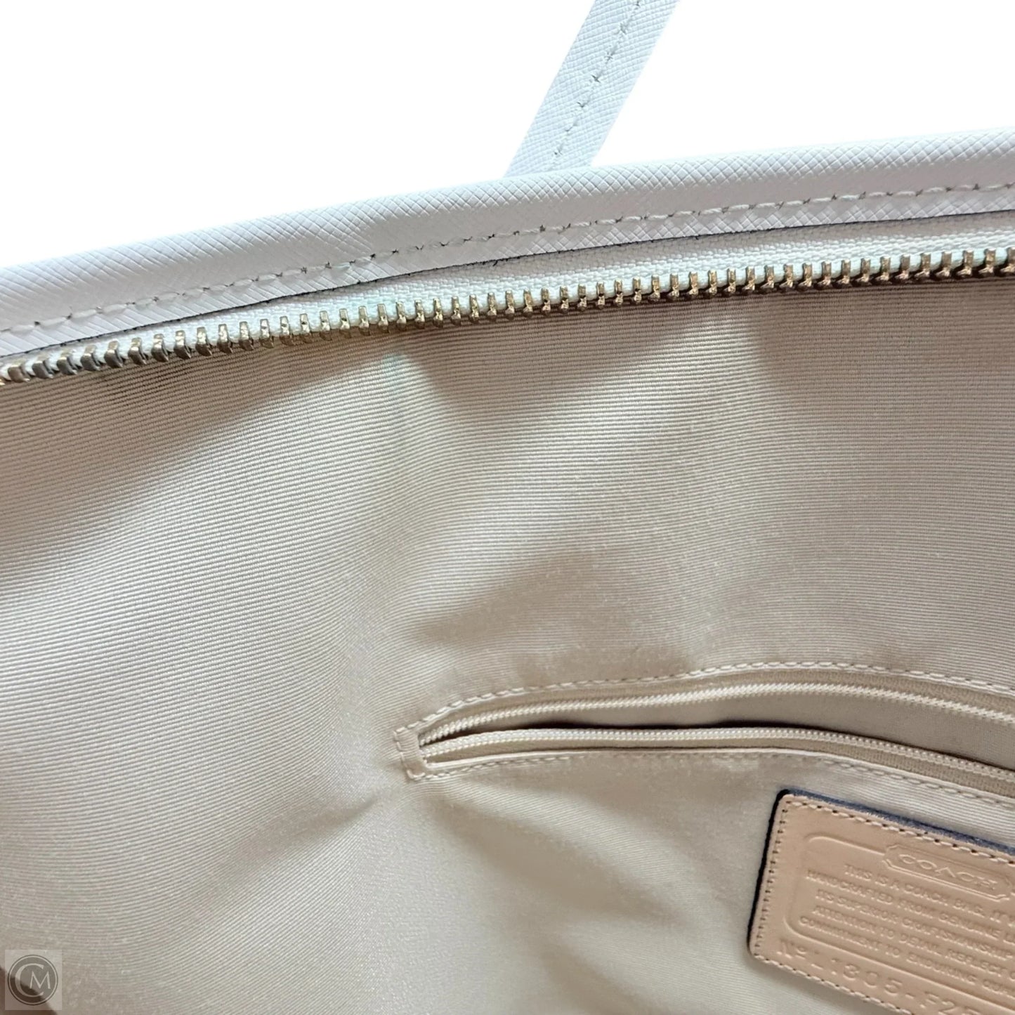 Peyton Leather Pocket Tote Designer By Coach, Size: Large