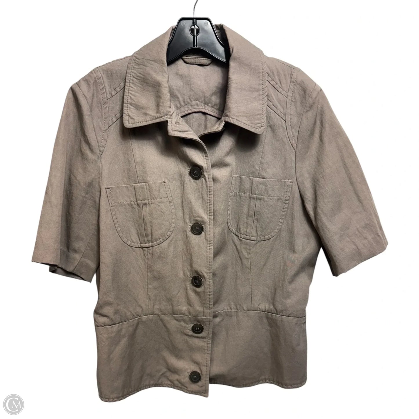 Short Sleeve Jacket By Claudia Strater In Grey, Size: 10