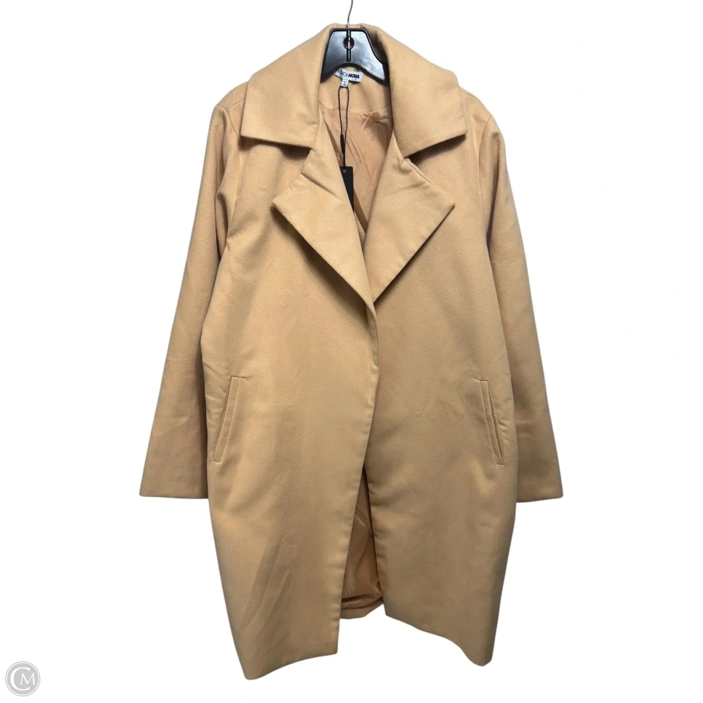 Coat Wool By Fashion Nova In Tan, Size: 1x