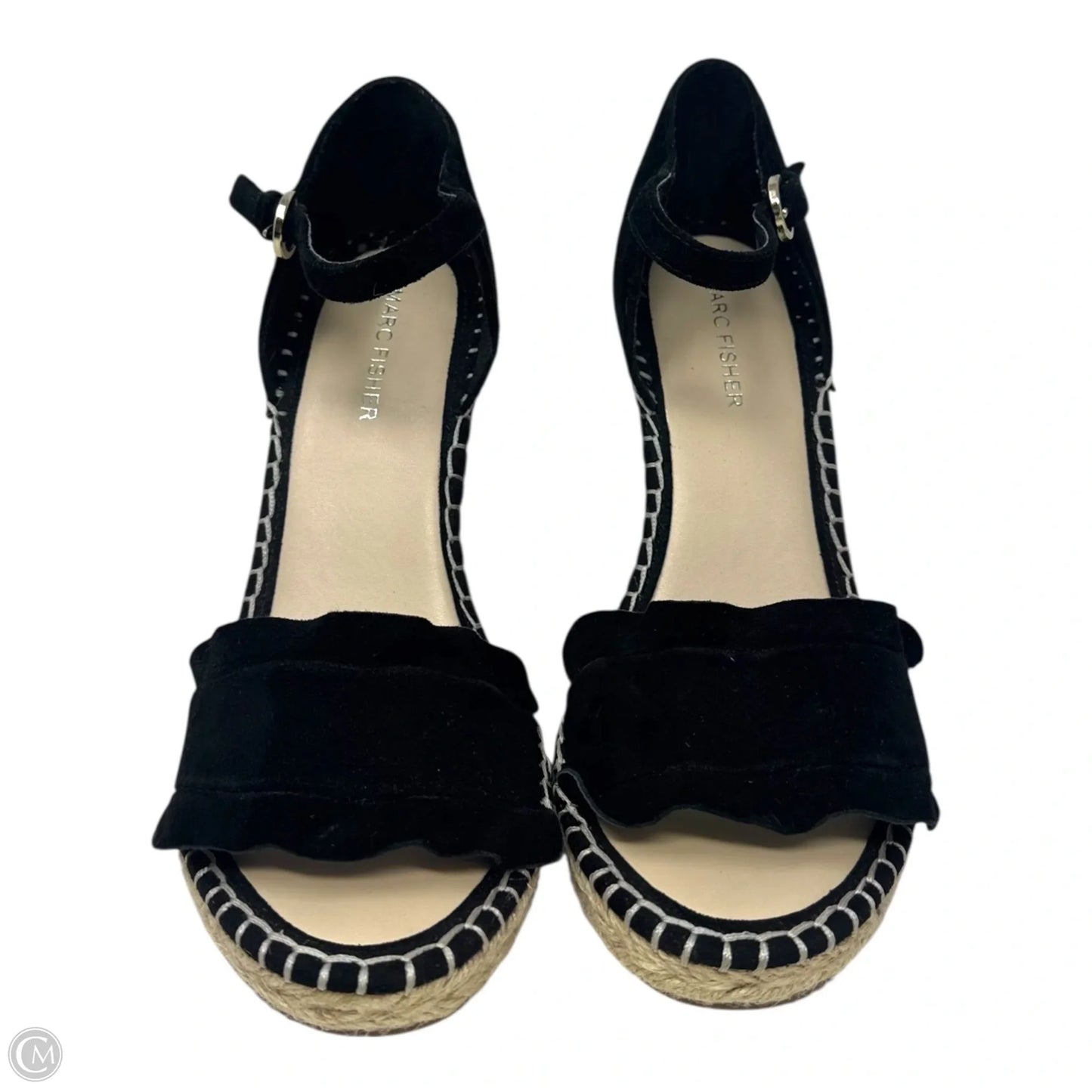Kickoff Suede Espadrille Wedge Sandals By Marc Fisher In Black, Size: 9