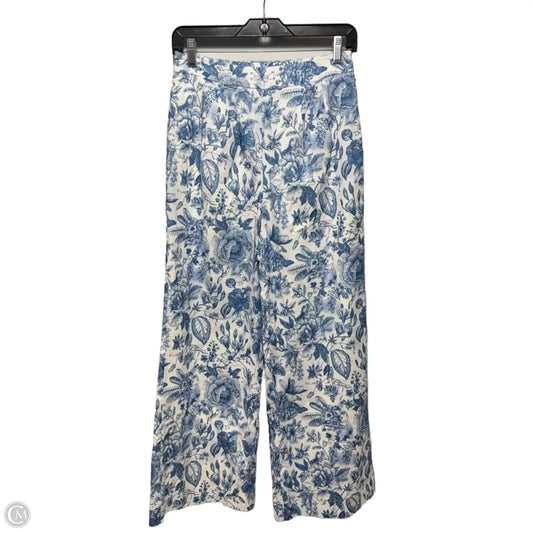 Linen Blend Pants Wide Leg By Aurem In Floral Print, Size: S