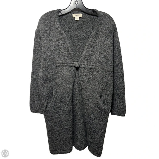 Sweater Cardigan By Loft In Grey, Size: L