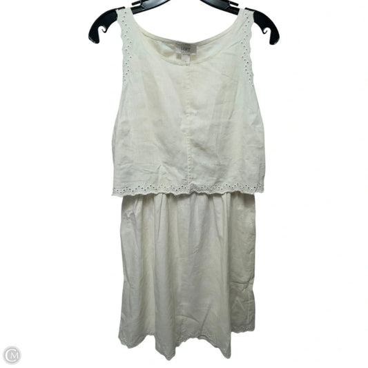 Linen Blend Dress Casual Short By Loft In Cream, Size: 8