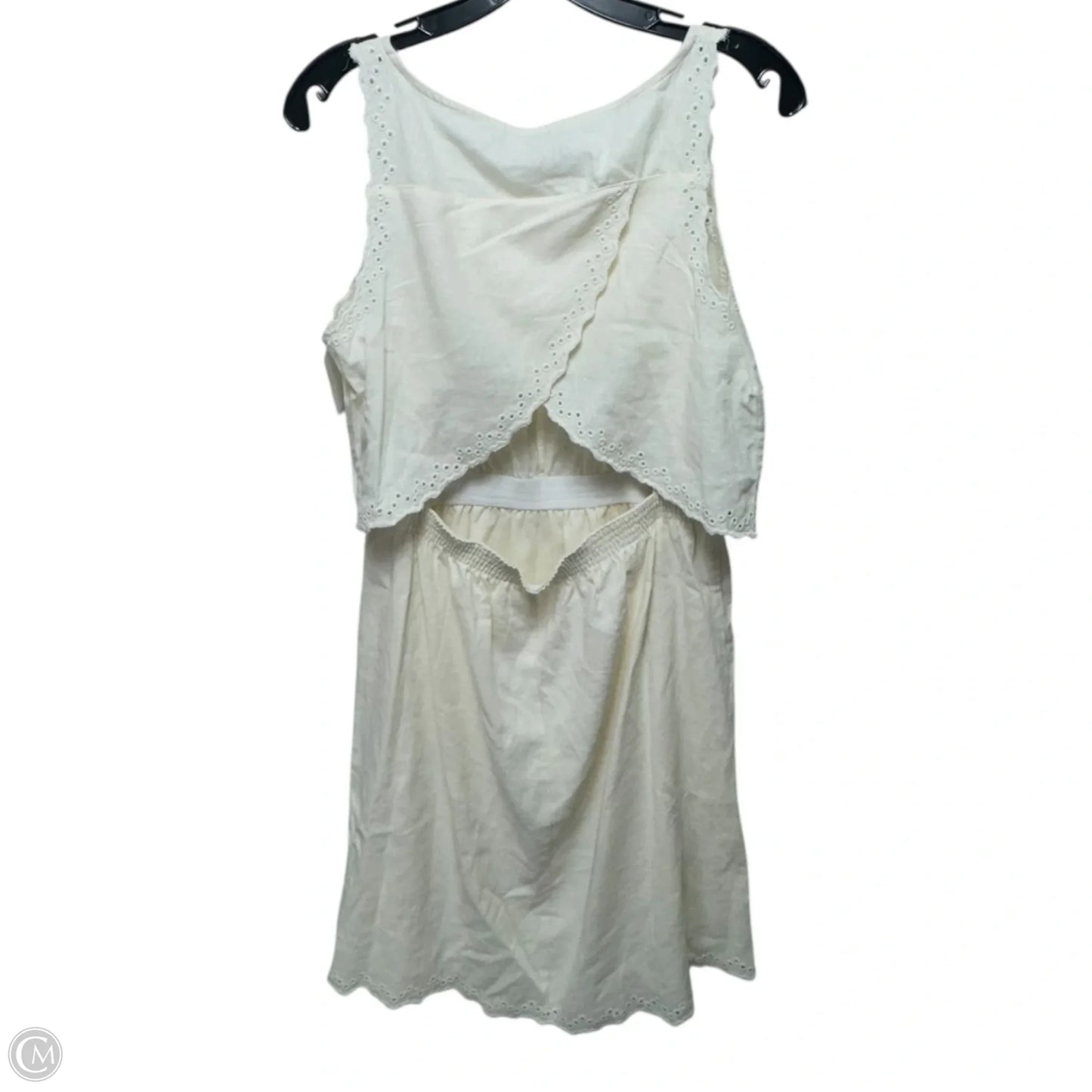 Linen Blend Dress Casual Short By Loft In Cream, Size: 8