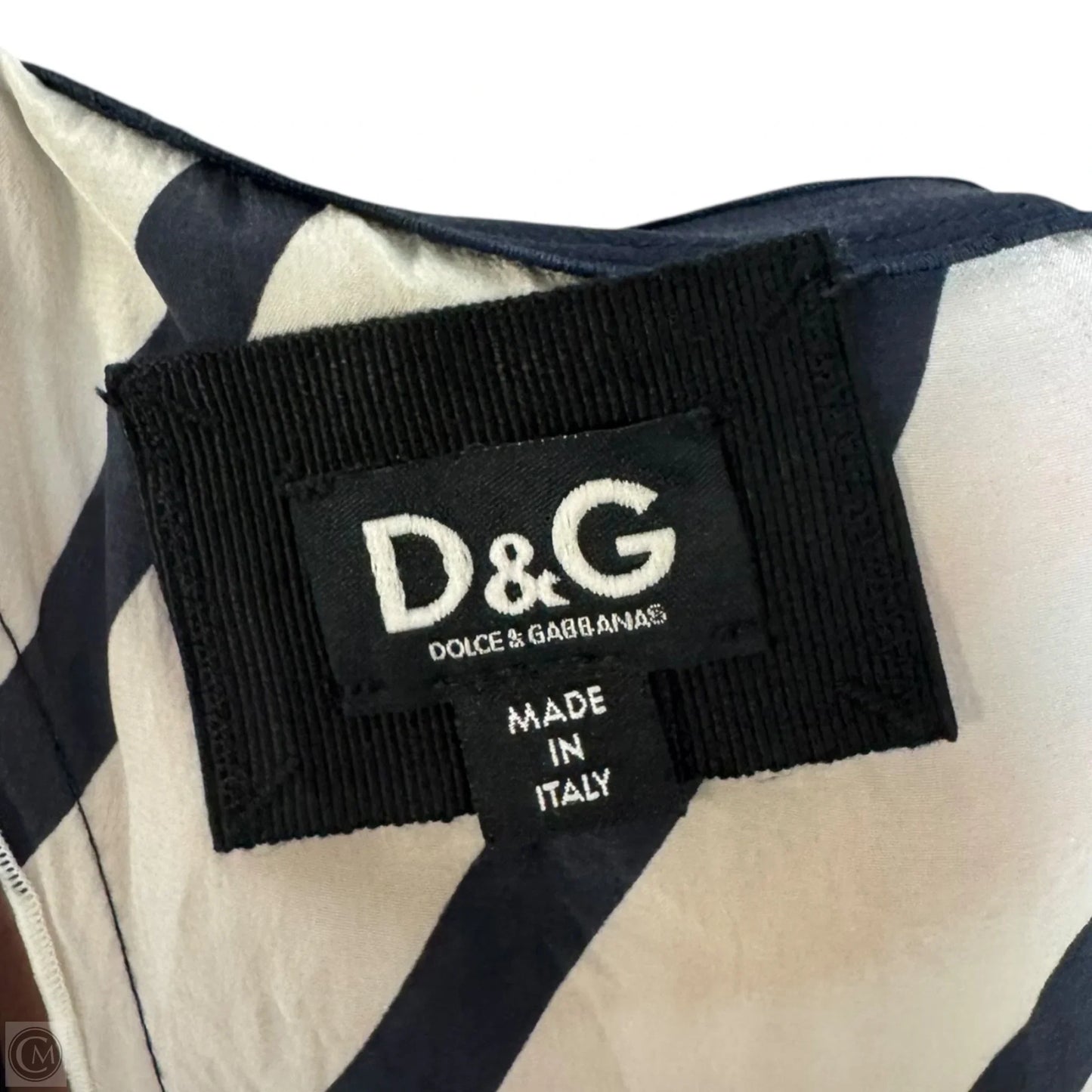 Silk Top Sleeveless Luxury Designer By Dolce And Gabbana In Striped Pattern, Size: M