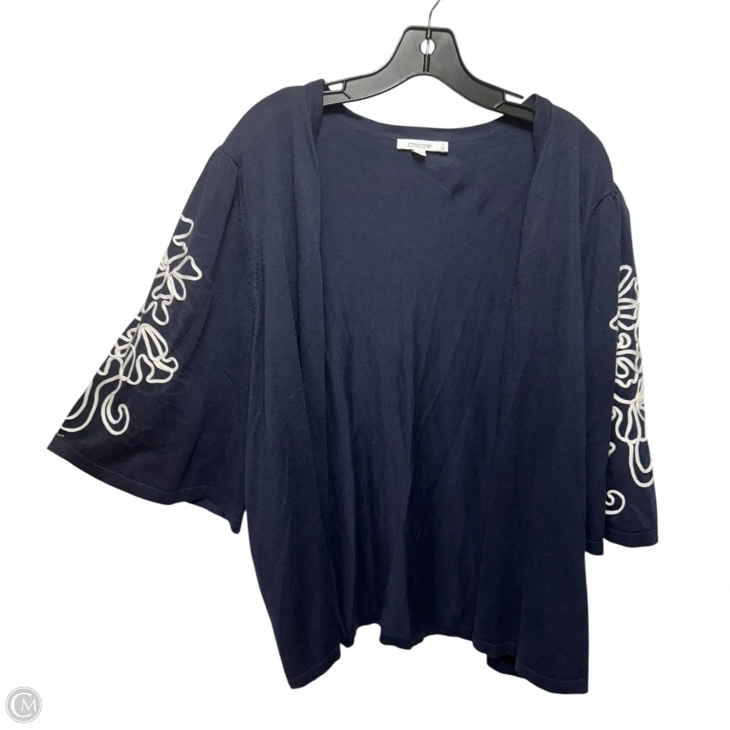 Sweater Cardigan By Chicos In Blue, Size: Xxl