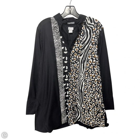 Tunic Long Sleeve By Chicos In Leopard Print, Size: Xl