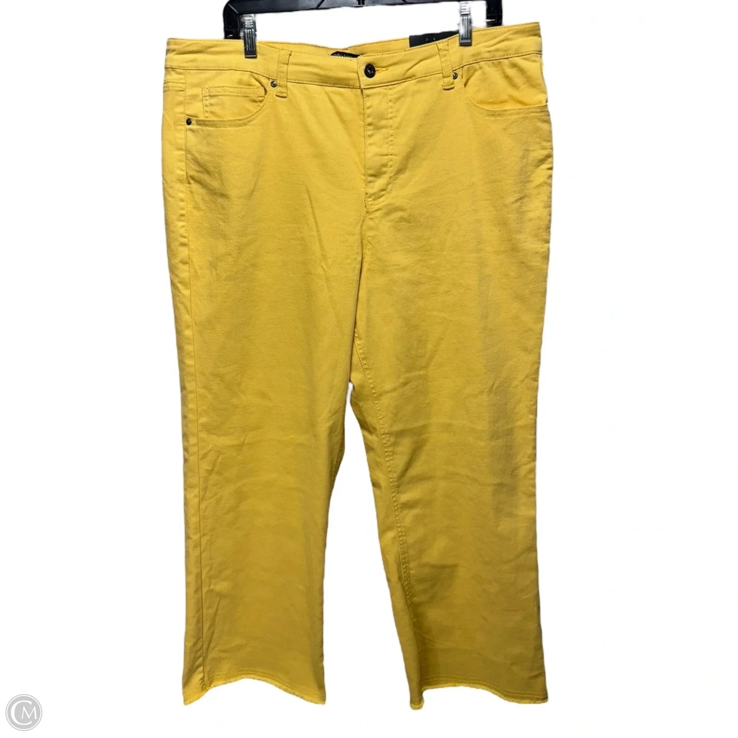 Pants Ankle Cropped By John Mark In Yellow, Size: 18