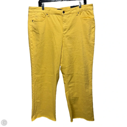 Pants Ankle Cropped By John Mark In Yellow, Size: 18