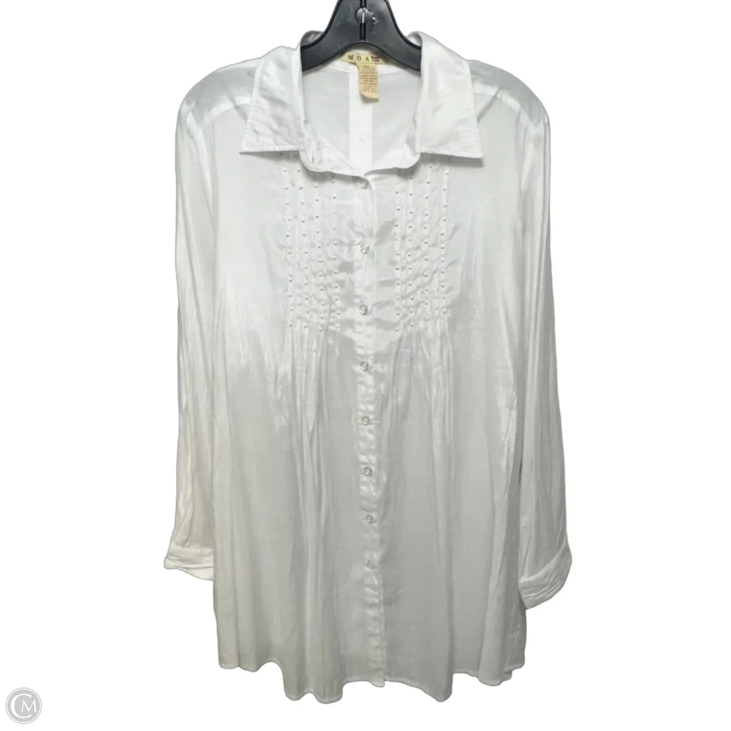 Dress Casual Short By Moa Moa In White, Size: 2x