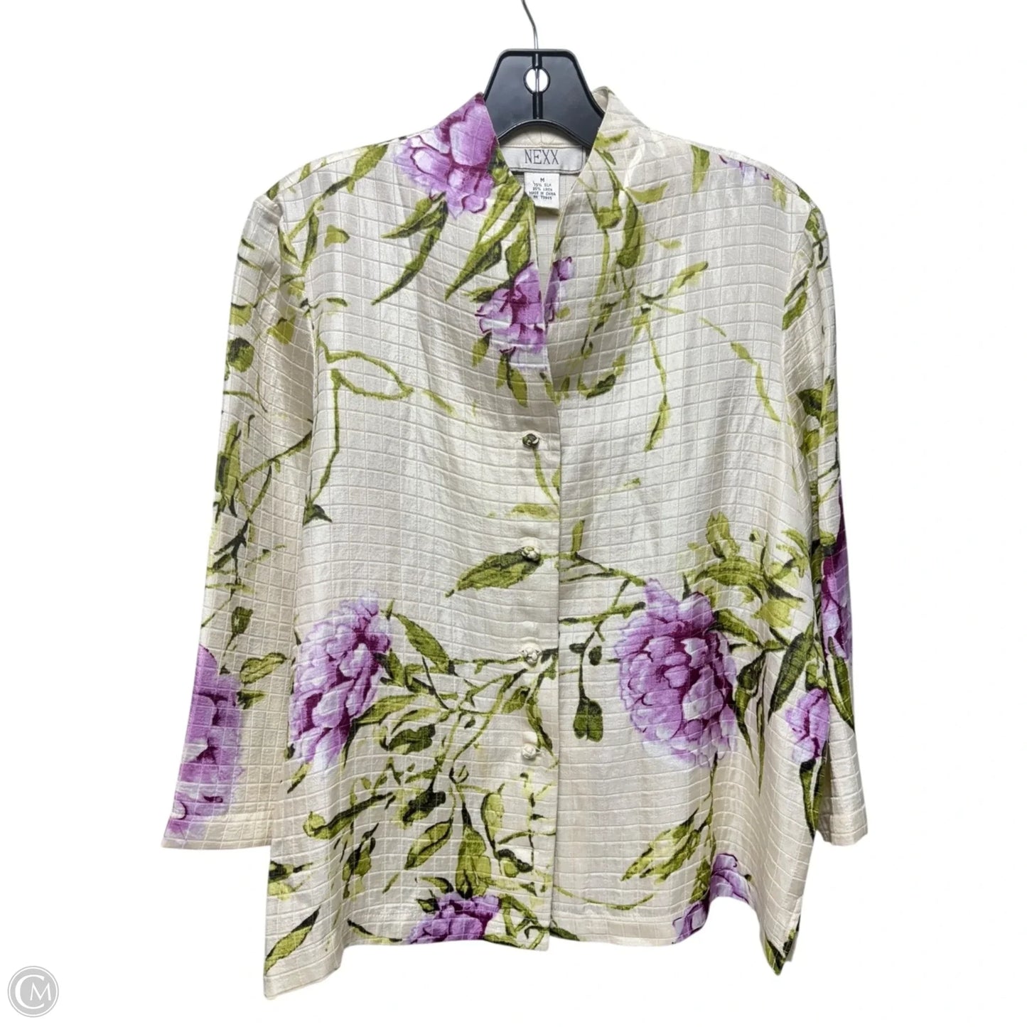 Silk Blend Jacket By Nexx In Floral Print, Size: M
