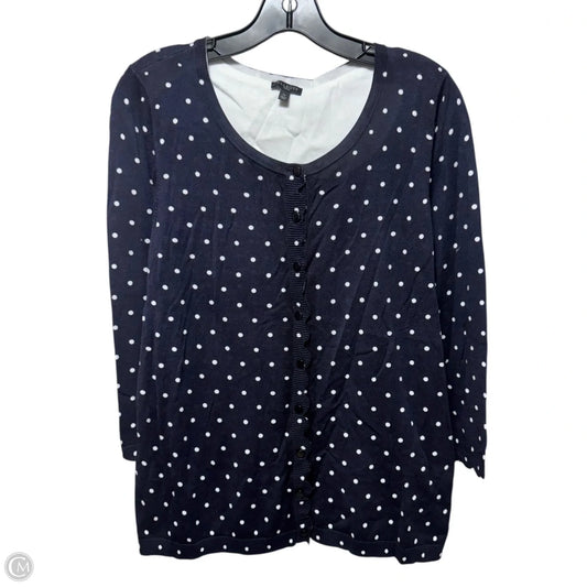 Sweater Cardigan By Talbots In Polkadot Pattern, Size: 2x