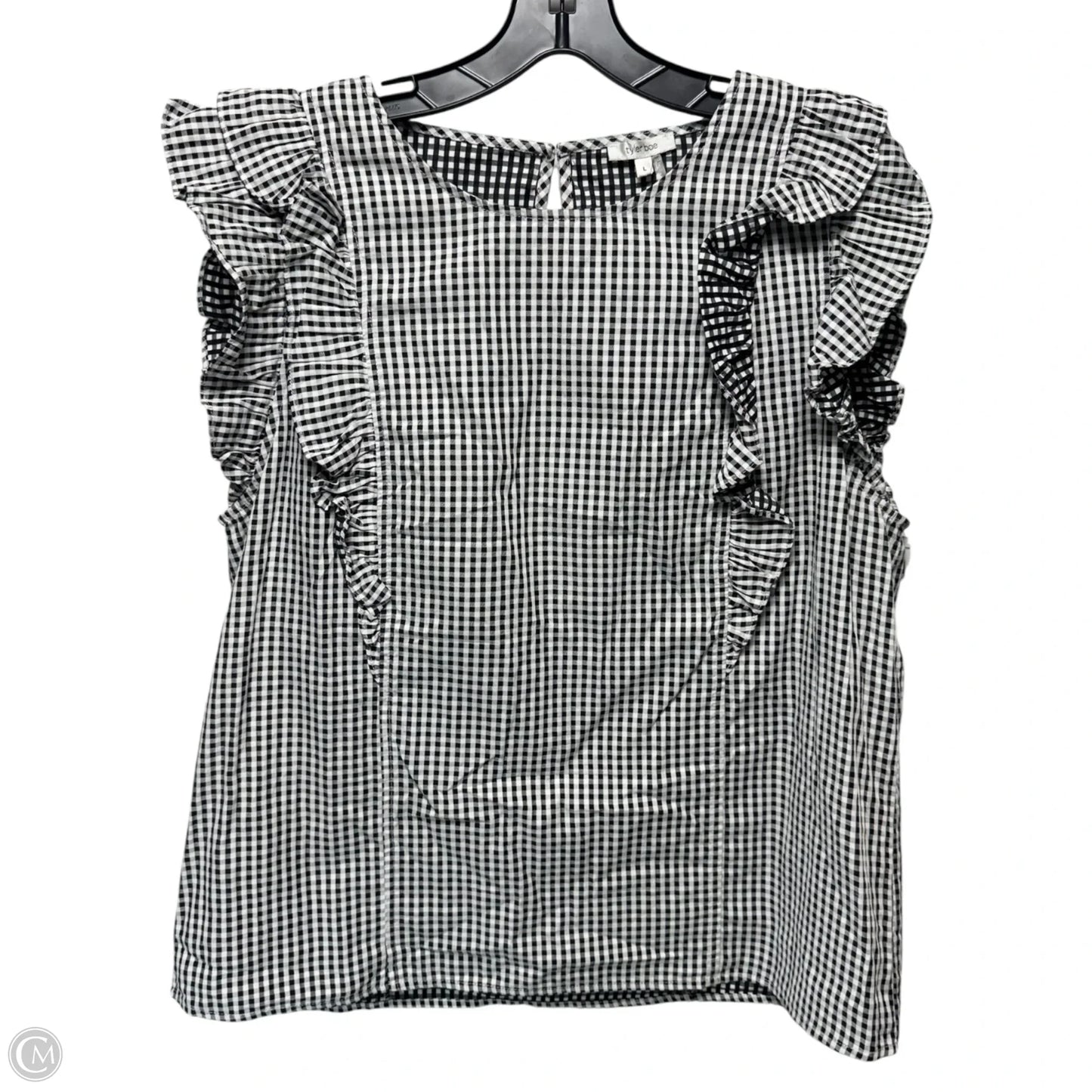 Top Sleeveless By Tyler Boe In Checkered Pattern, Size: L