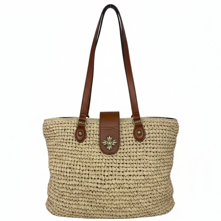 Manarola Raffia Tote Designer By Patricia Nash, Size: Large