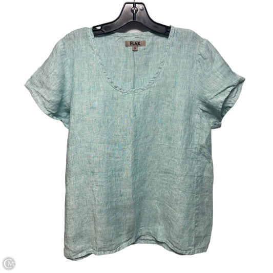 Linen Top Short Sleeve By Flax In Striped Pattern, Size: S