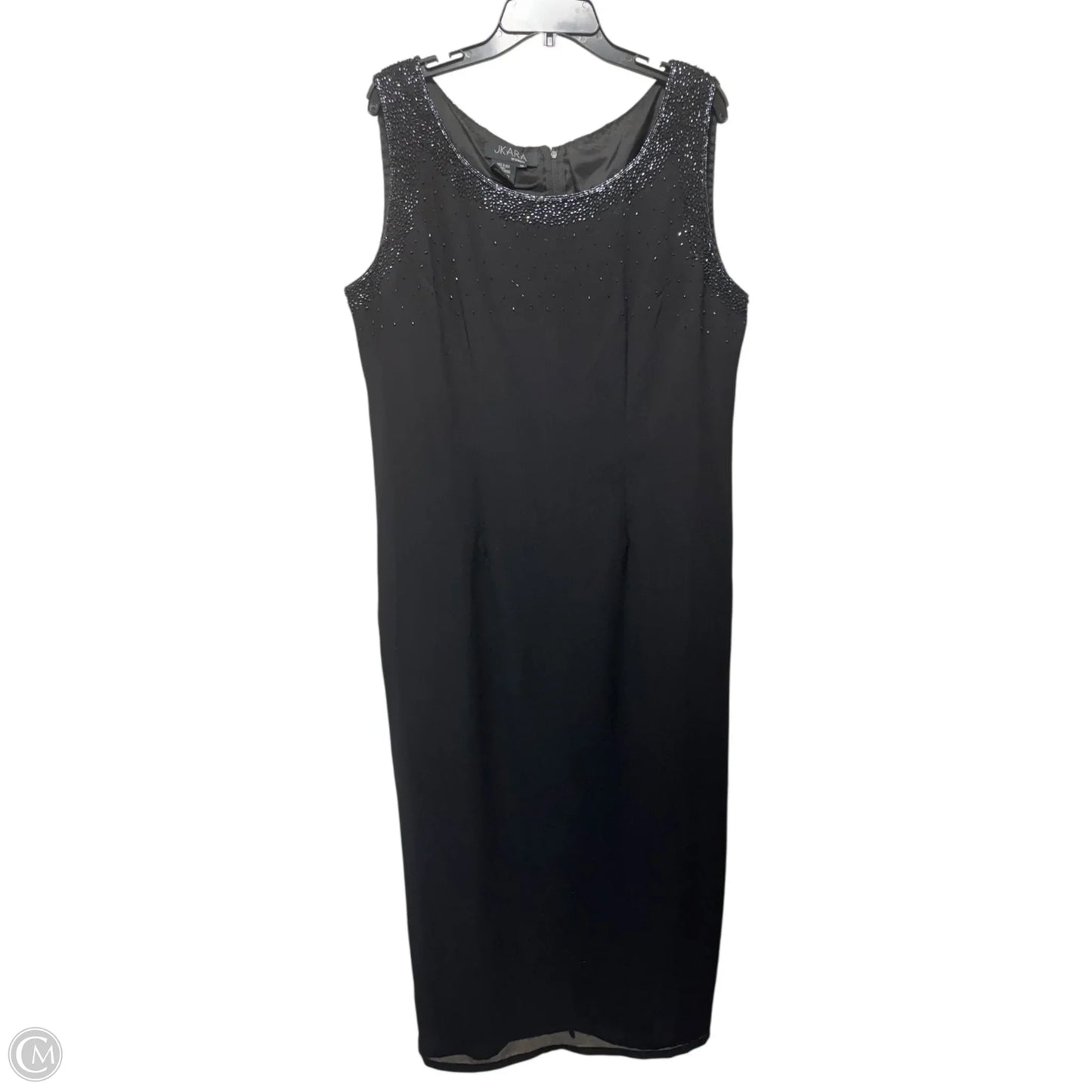 Beaded Dress Casual Maxi By Jkara In Black, Size: 18