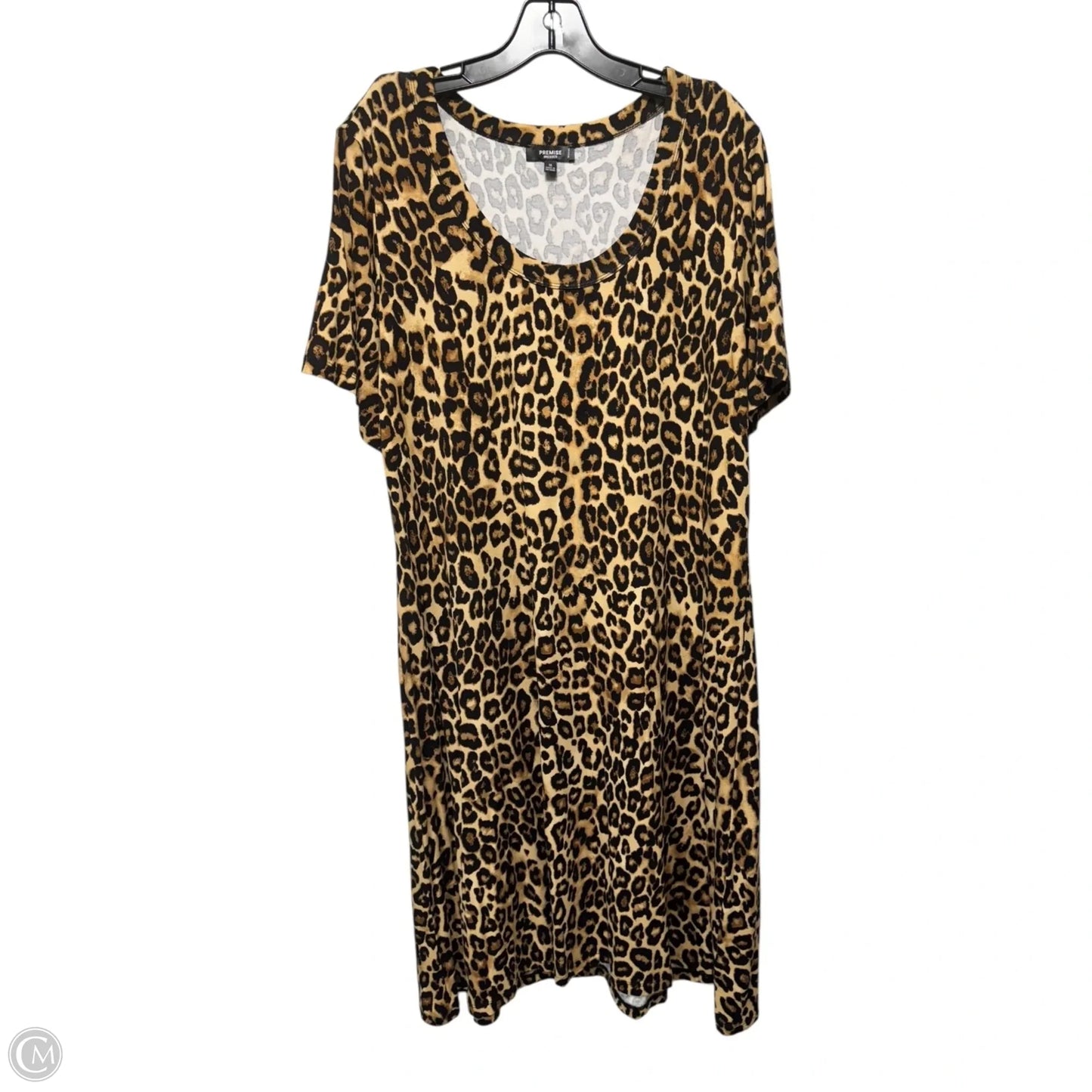 Dress Casual Midi By Premise In Leopard Print, Size: 1x