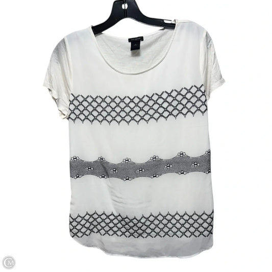 Top Short Sleeve By Ann Taylor In Cream, Size: M