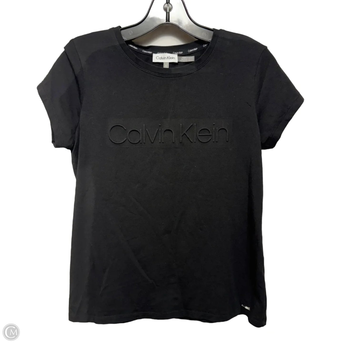 Top Short Sleeve Basic By Calvin Klein In Black, Size: S