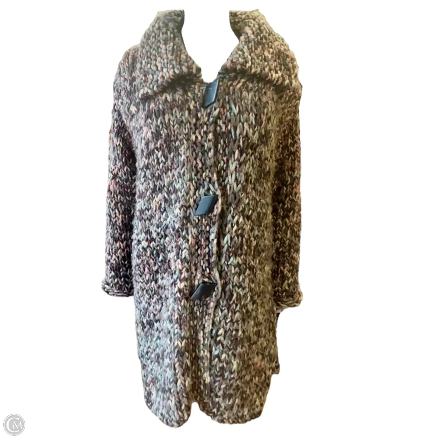 Chunky Kni Sweater Cardigan In Brown, Size: M