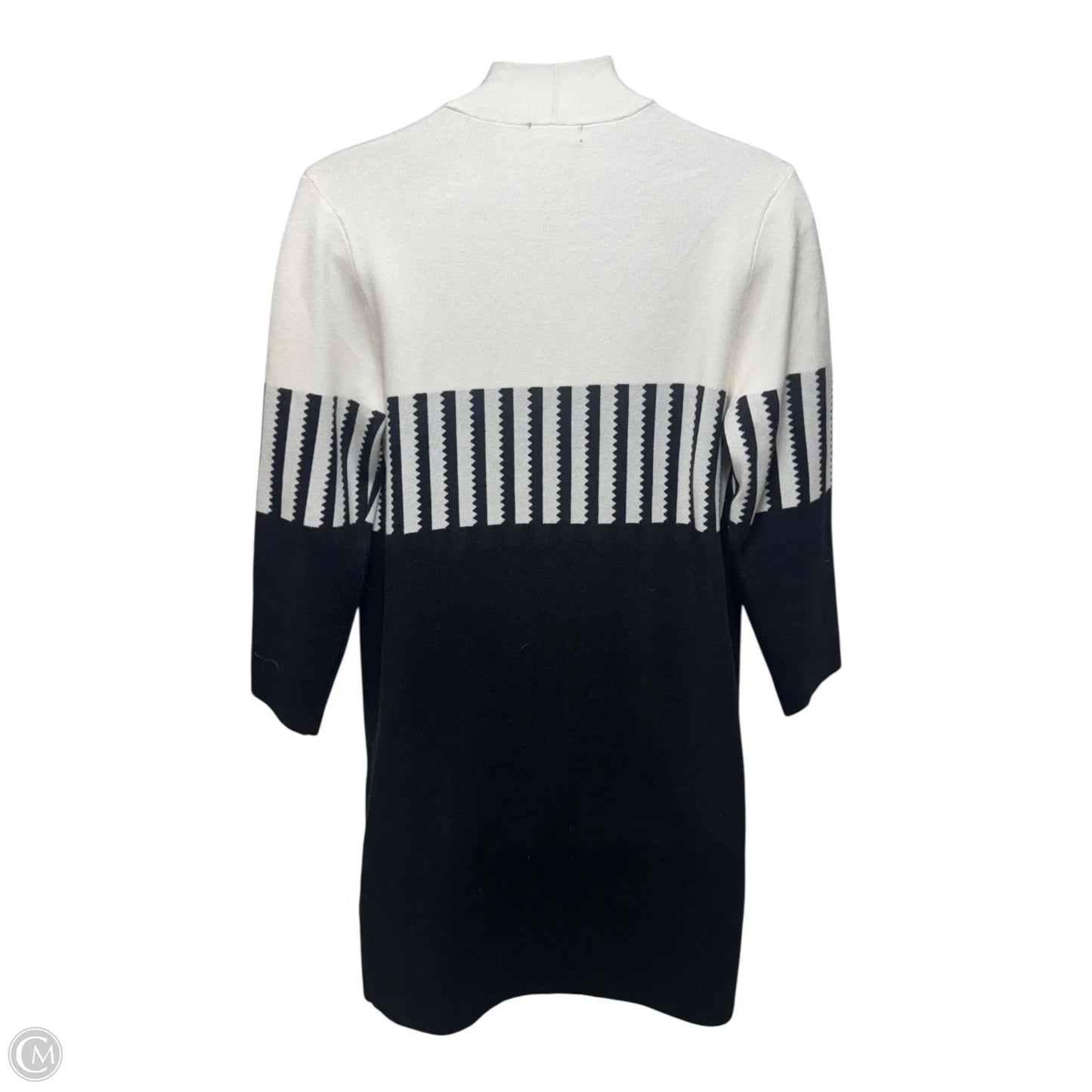 Sweater Cardigan By Boho Chic In Black & White, Size: M