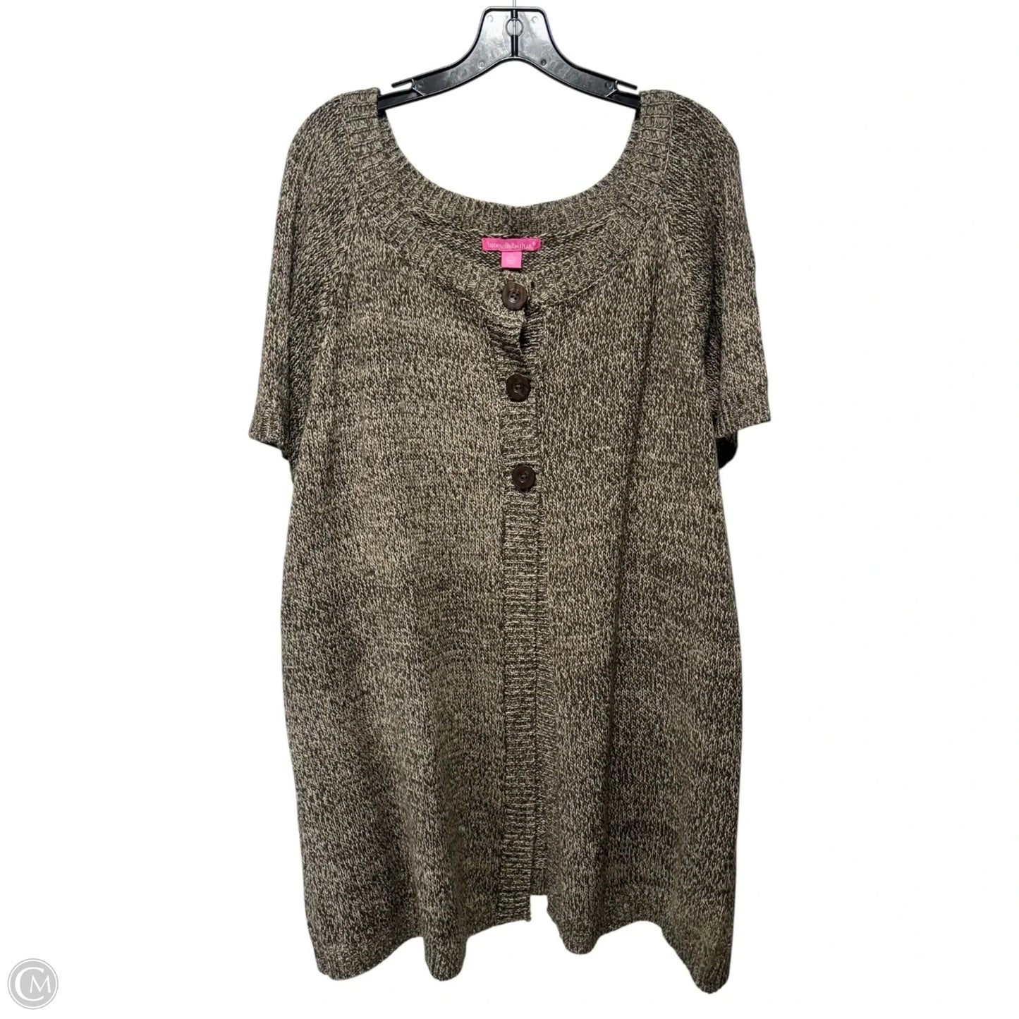 Sweater Short Sleeve By Woman Within In Brown, Size: 1x