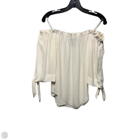 Top Long Sleeve off the shoulder By Bcbg in cream, Size: Small