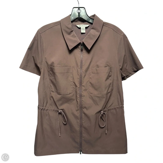 Short Sleeve Athletic Jacket By Athleta In Purple, Size: L