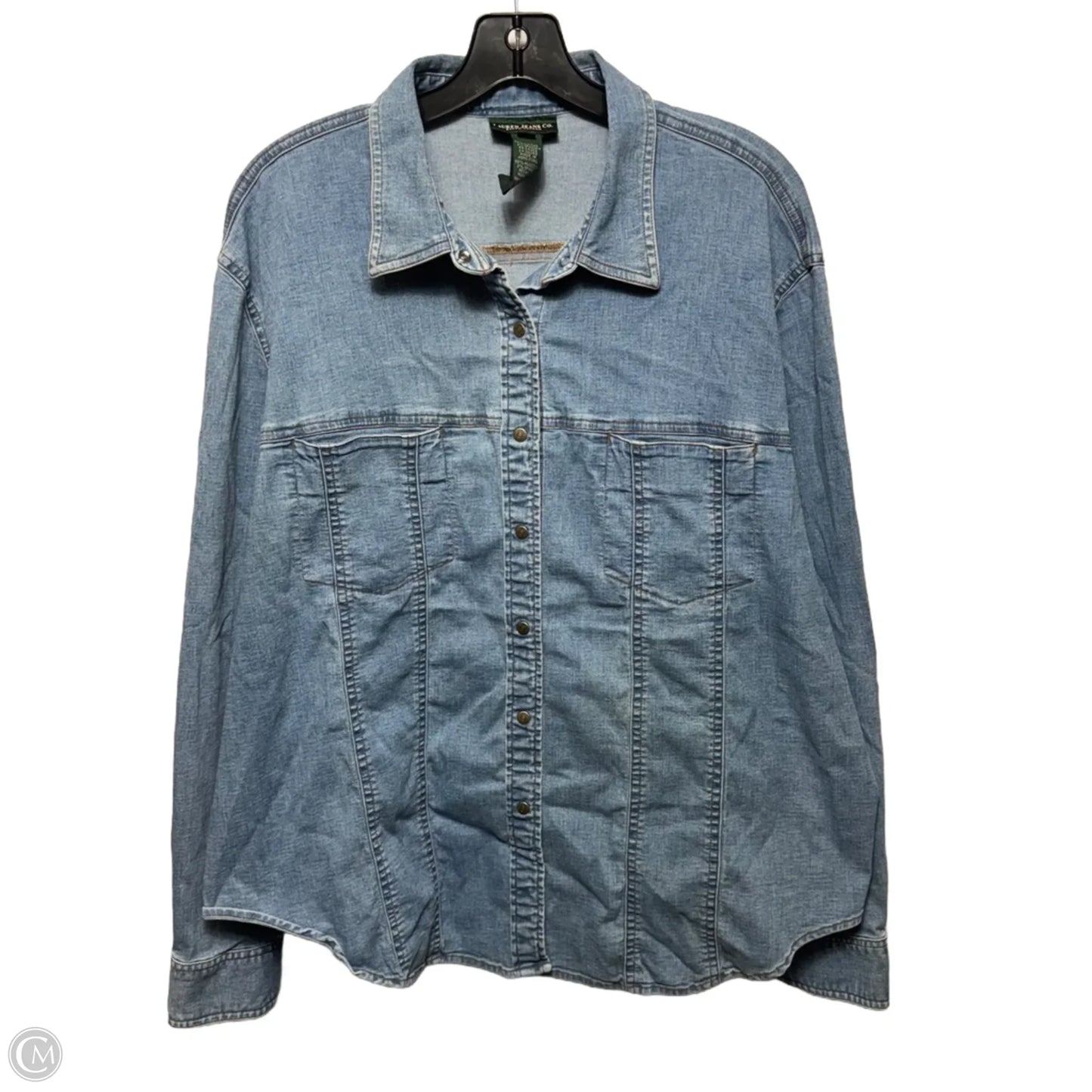 Top Long Sleeve By Denim & Supply By Ralph Lauren In Blue Denim, Size: 2x