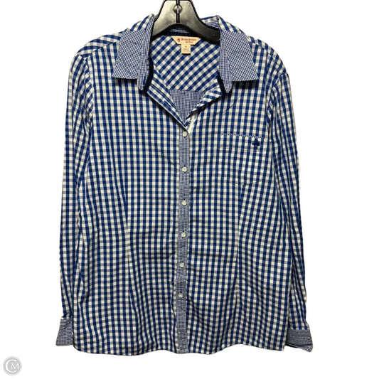 Button Down Shirt By Brooks Brothers In Gingham, Size: 14